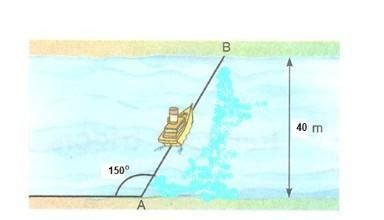 3) Um barco parte do ponto A para atravessar o rio. A direção de seu ...