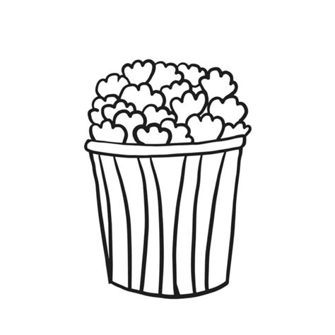 Paper Glass Popcorn Linear Icon Thin Line Illustration Pop Corn Stock