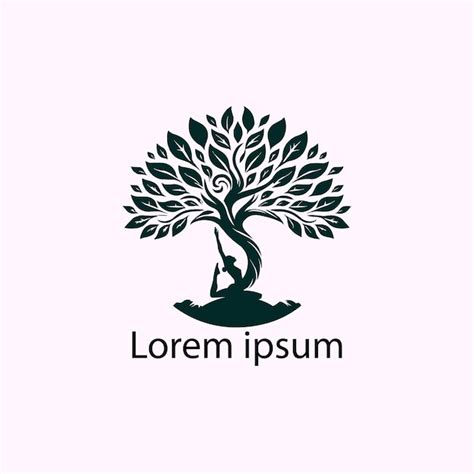 Premium Vector A Yoga Tree Logo Design