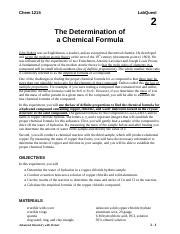 Chemical Formula Lq F Doc Docx Chem Labquest The