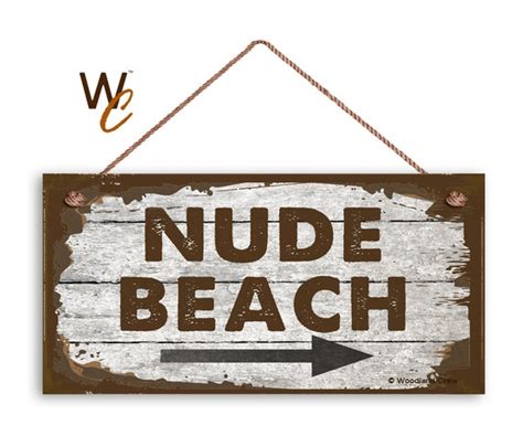 Beach Sign Fun NUDE Beach Sign Weathered Beach Decor