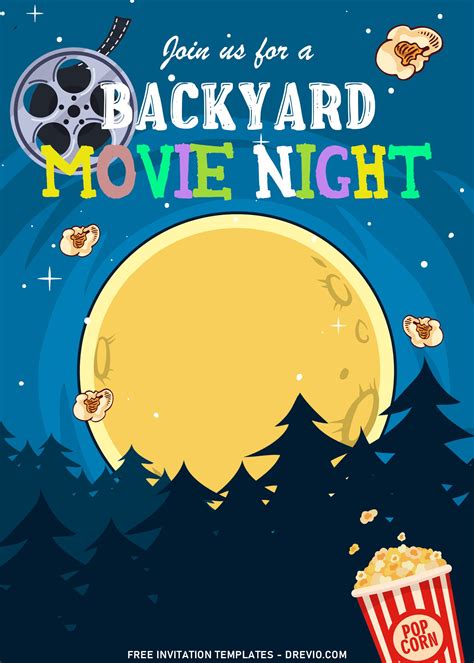 10+ Fun Backyard Movie Night Kids Birthday Invitation Templates | Download Hundreds FREE ...