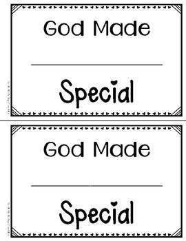 God Made Me Special Mini-Book by Building a Foundation | TpT