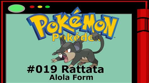 Pokédex 019 Rattata Alola Form YouTube