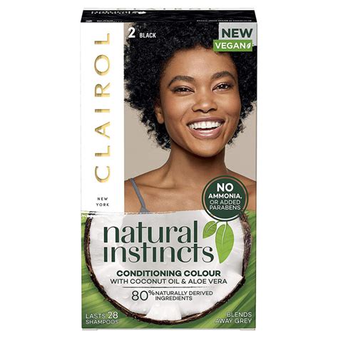 Clairol Natural Instincts Semi Permanent No Ammonia Vegan Hair Dye 2 Black