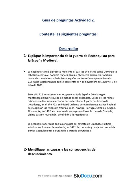 Guia actividad 2 Guía de preguntas Actividad 2 Conteste las