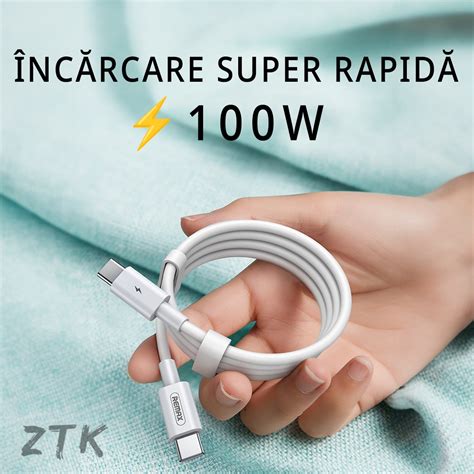 Cablu USB Type C La Type C Incarcare Super Rapida 100W PD Remax