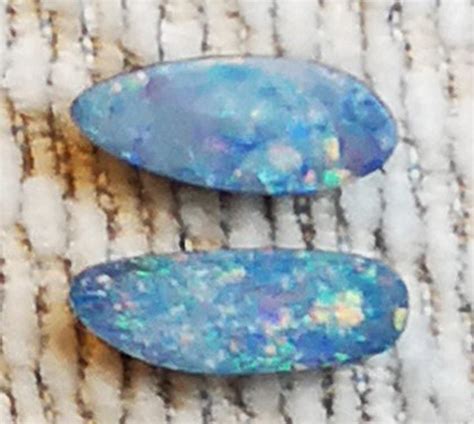 Two Nicely Coloured Freeform Shape Doublet Opals Etsy