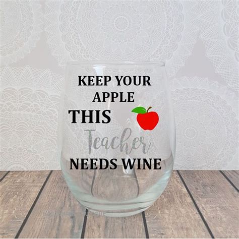 Funny Teacher Wine Glass Funny Teacher T Teacher Wine Etsy Wine Glass Funny Wine Glass