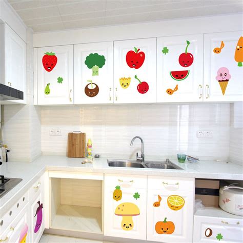 Fruits Kitchen Wall Sticker Children Bedroom Living Room Background Wallpaper Removable ...