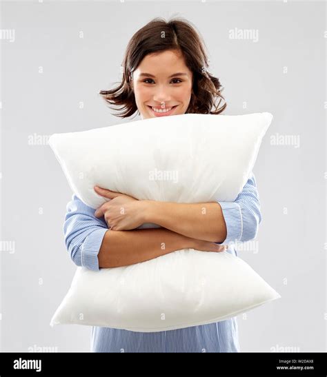 Beautiful Woman Hugging Pillow Hi Res Stock Photography And Images Alamy