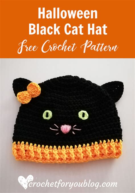 Crochet Halloween Black Cat Hat Free Pattern Crochet For You