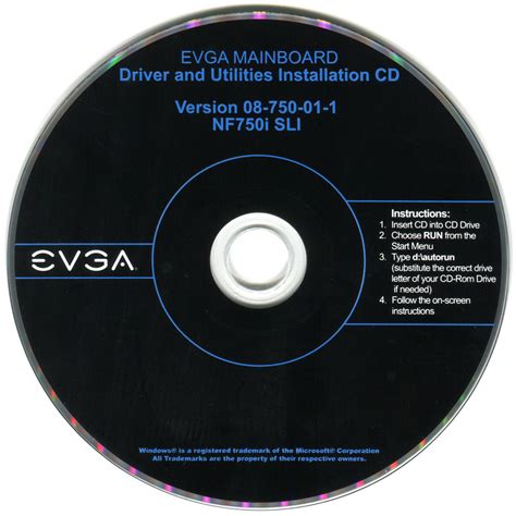 EVGA Mainboard Driver and Utilities Installation CD Version 08-750-01-1 ...