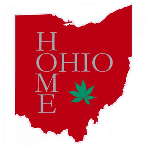 Ohio Home Buckeye Leaf State Sticker - U.S. Custom Stickers