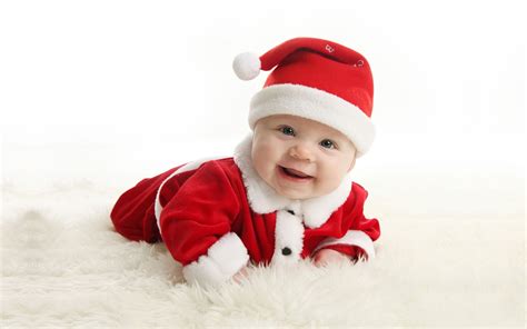 Adorable Santa Baby Hd Wallpaper