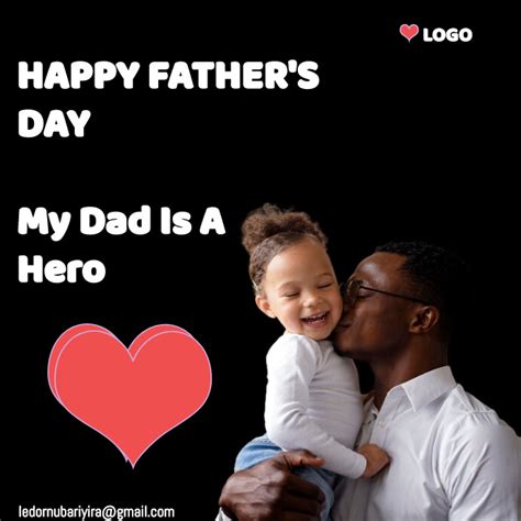 Copy Of Black Happy Fathers Day Design Instagram Po Postermywall