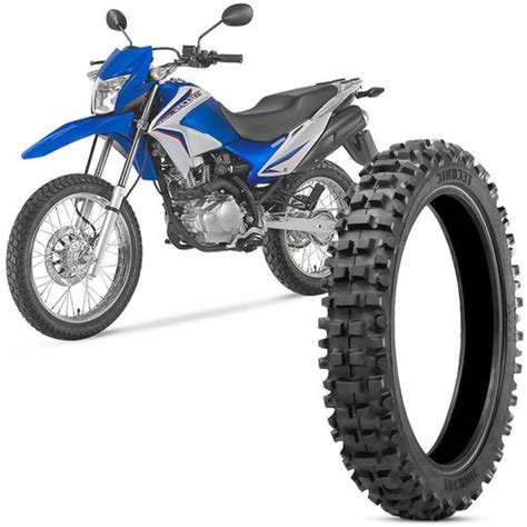 Pneu Moto NXR Bros 150 Technic Aro 17 100 90 17 55M Traseiro TT TMX