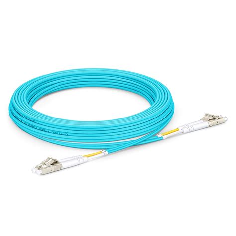 OM3 50 125 LC LC Multimode Fibre Patch Lead Duplex 5m 16ft Aqua