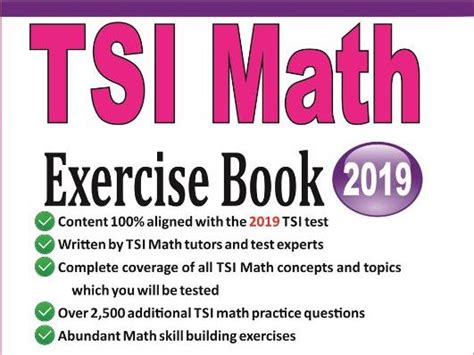 Tsi Math Exercise Book Student Workbook And Two Realistic Tsi Math