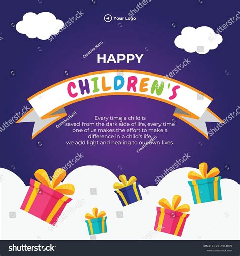 Beautiful Happy Childrens Day Banner Design Stock Vector (Royalty Free ...