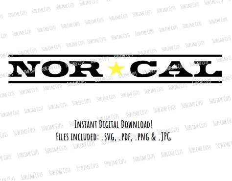 Norcal Svg Norcal Logo nor Cal Digital Download Iron on Diy Gift Svg ...