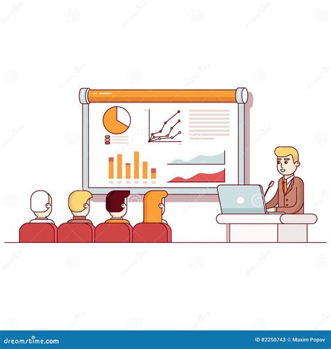 Businessman Giving a Speech Showing Sales Stock Vector - Illustration