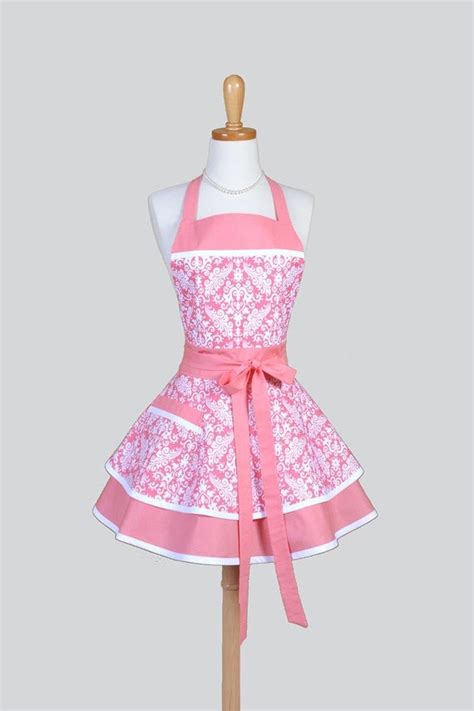 Ruffled Retro Aprons Cute Vintage Kitchen Womans Apron In