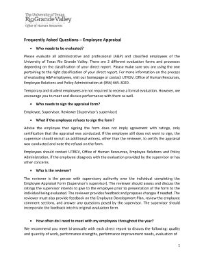 Fillable Online Frequently Asked Questions Employee Appraisal Fax Email