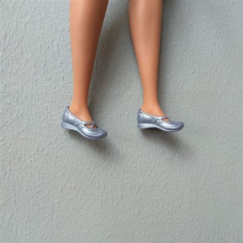 Barbie Curvy Shoes Barbie Shoes Doll Shoes Barbie Silver Shoes Etsy