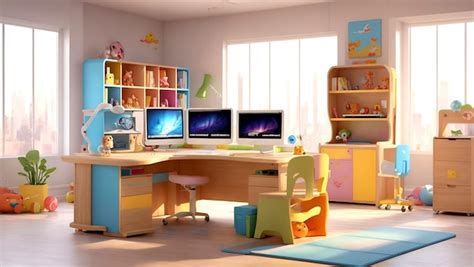 Premium AI Image | Kids computer desk