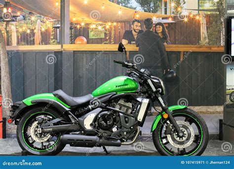 New Cool Kawasaki Cruiser Motorcycle Editorial Photo - Image of ...