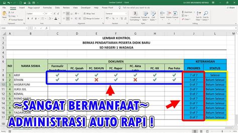 Cara Membuat Checklist Otomatis Di Excel Lembar Kontrol Pelaporan