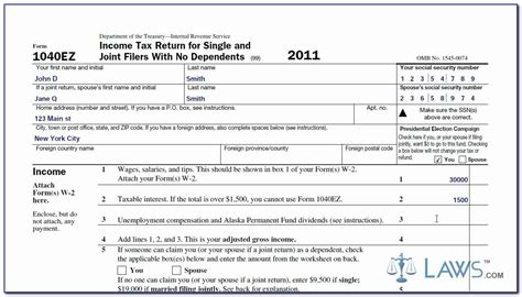 How To Complete 1040ez Income Tax Form | prosecution2012