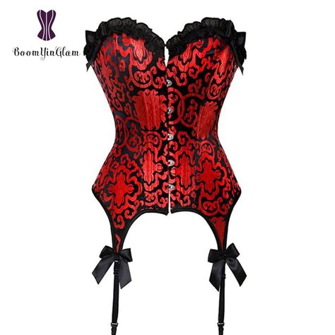 Plus Size Lace Up Floral Corset Evening Temptation Female Bustier