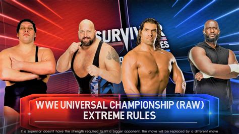 Andre The Giant Big Show The Great Khali Omos Extreme Rules Elimination Wwe 2k22 Youtube