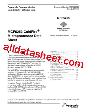 Mcf Vm Datasheet Pdf Freescale Semiconductor Inc