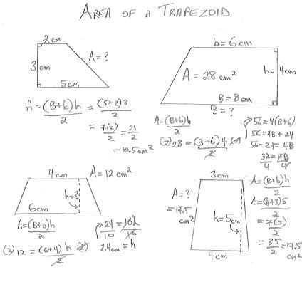 freemathtutoring - Area of a Trapezoid Examples part of the official Doug Simms Online site