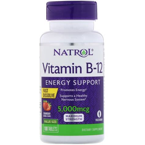 Vitamin B12 Fast Dissolve Maximum Strength Strawberry 5 000 Mcg