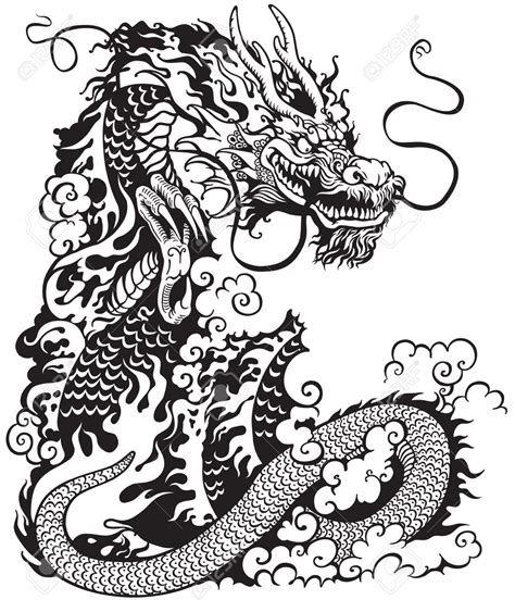 chinese dragon clipart black and white 20 free Cliparts | Download ...