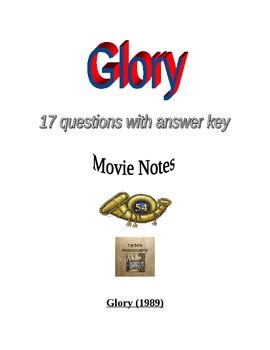 Civil War: Glory Movie Questions and Answer Key - 54th Massachusetts