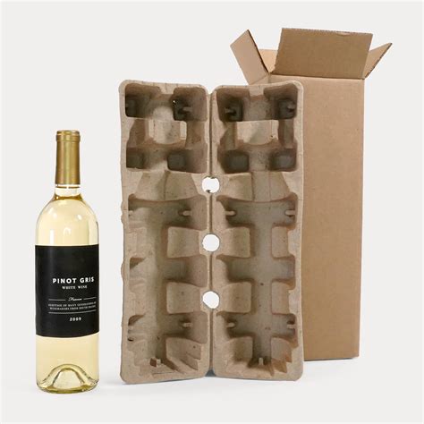 Single Wine Bottle Shipping Box Molded Pulp Bulk Deals