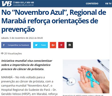 Portal Voz Do Bico No “novembro Azul” Regional De Marabá Reforça