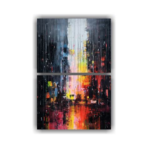 Cuadro Pinturas Decorativas Abstractas Modernas Con Efecto Glitch De