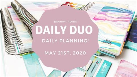 Erin Condren Daily Duo Everyday Planning Thursday May 21st Youtube