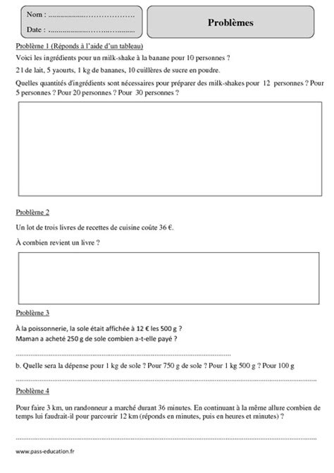 Situation De Proportionnalit Probl Mes Cm Exercices Corrig S