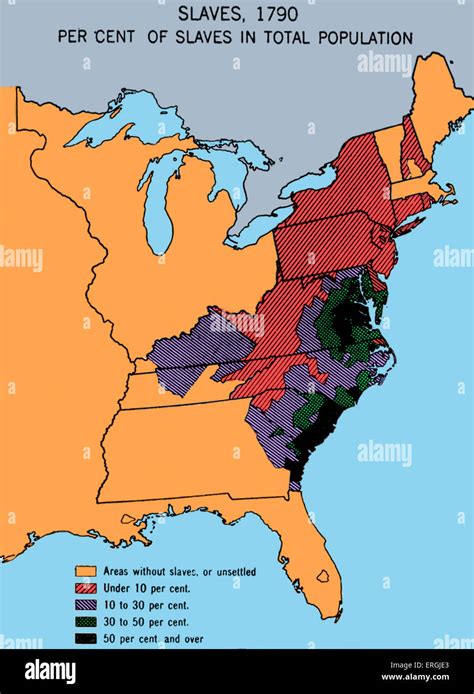 Mapa Que Ilustra La Densidad De Esclavitud En TheUSA En 1790 Muestra