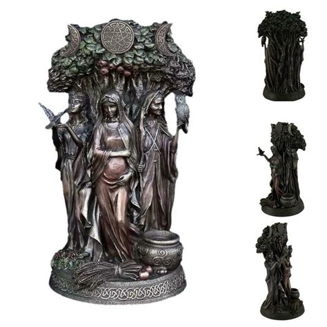 Celtic Sacred Moon Triple Goddess Mother Maiden Crone Under Tree Of