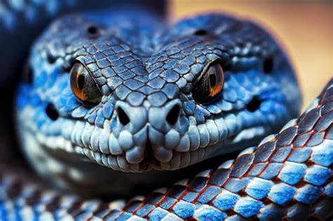 Premium Photo A Nice Soft Focus Shot Of A Blue Snake