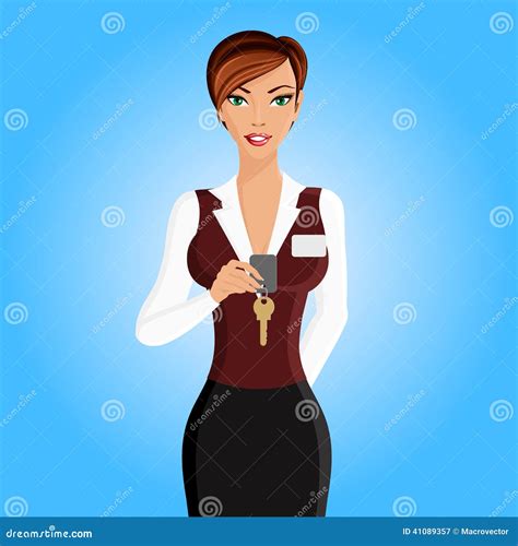 Profession Receptionist Woman Vector Illustration | CartoonDealer.com ...