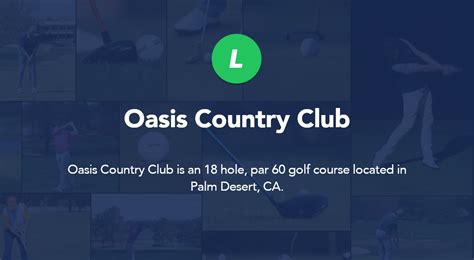 Oasis Country Club Palm Desert Ca Local Golf Spot